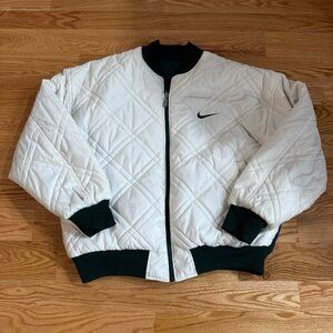 Vintage Nike Puff Jacket Reversible Mens Size XL Forest Green White